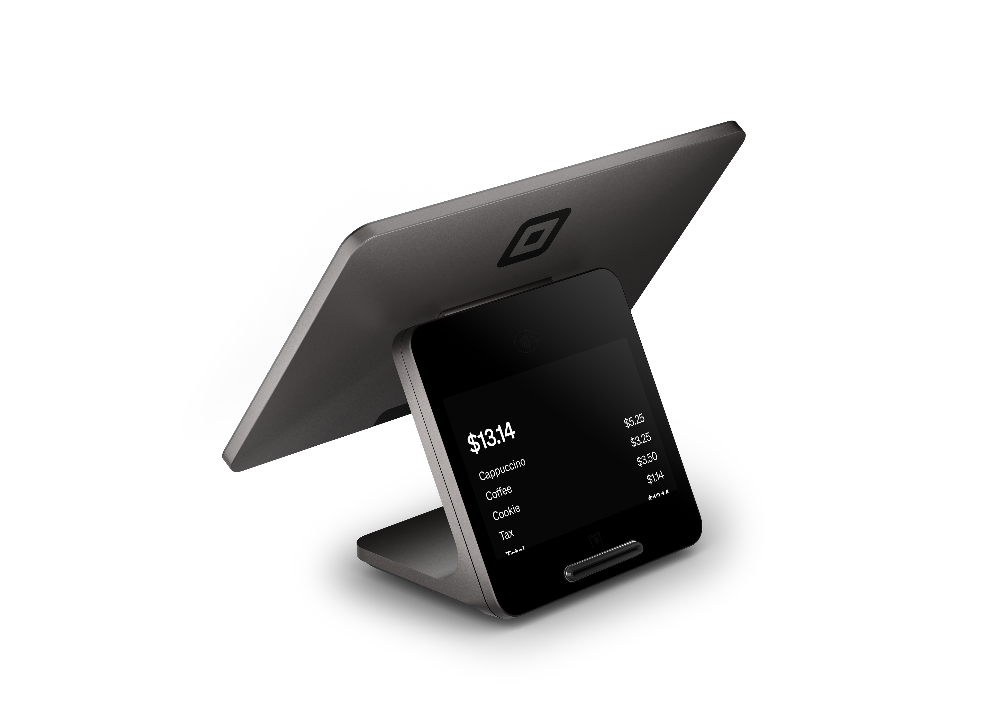 Square Register with a seller touchscreen and a separate customer-facing display